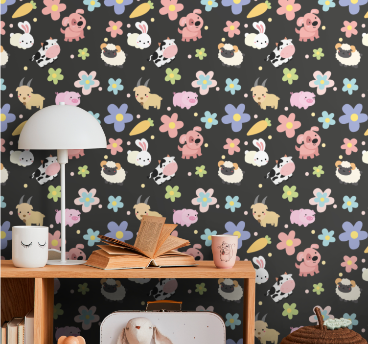 Tiere Tapete tiermuster spaß - TenStickers