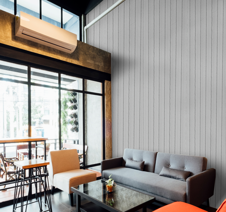 Vliestapete vertikal Ruhige vertikale leinenstreifen Tapete - TenStickers