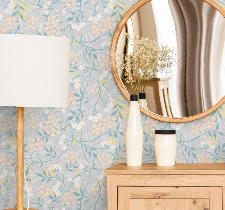 Retro Tapete 80er jahre florales elegantes Muster - TenStickers
