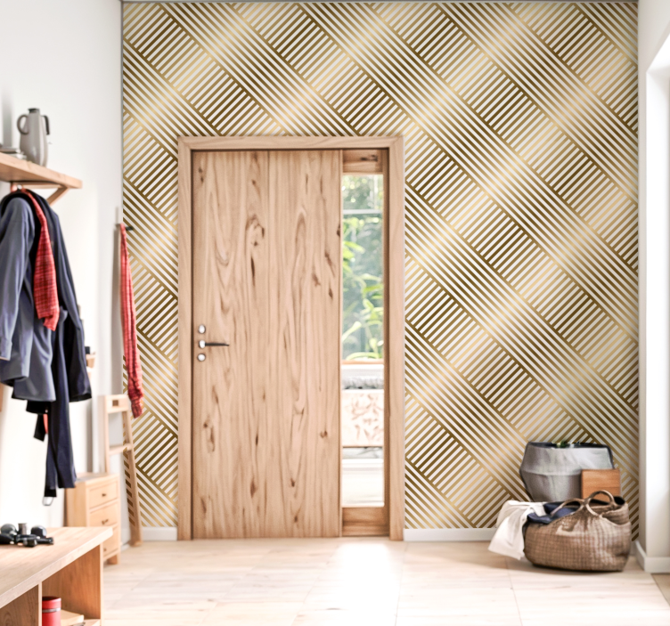 Eingang Tapeten geometrische goldene linien - TenStickers