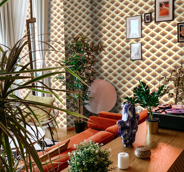 Jahrgang Tapete 60er blütenblätter - TenStickers