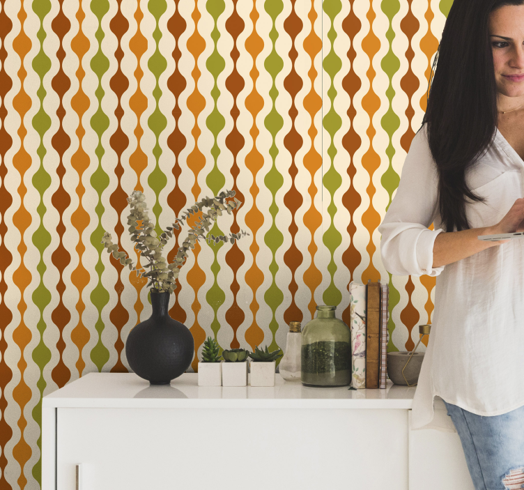 Jahrgang Tapete 70er jahre streifenfiguren - TenStickers