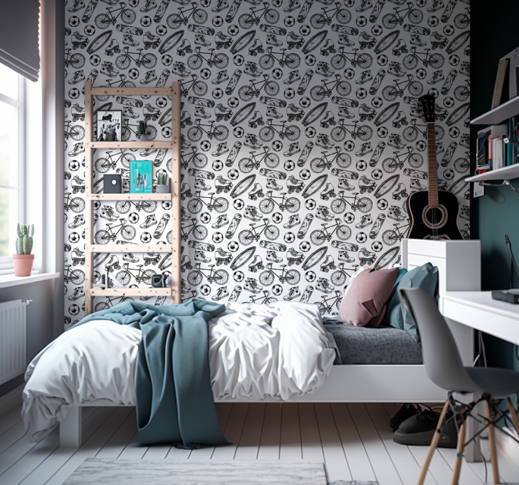 Jahrgang Tapete Sport-doodles - TenStickers