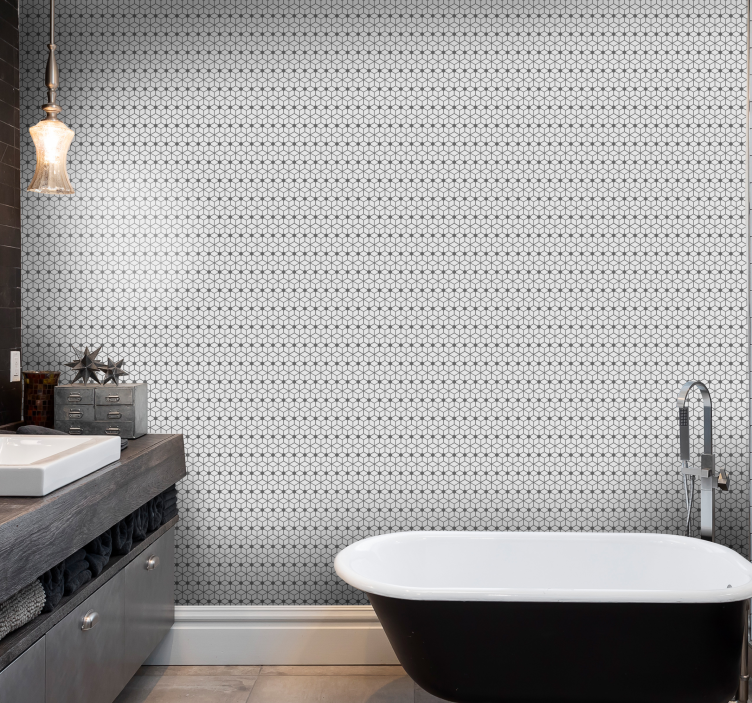Badezimmer Tapeten Graues mosaik - TenStickers