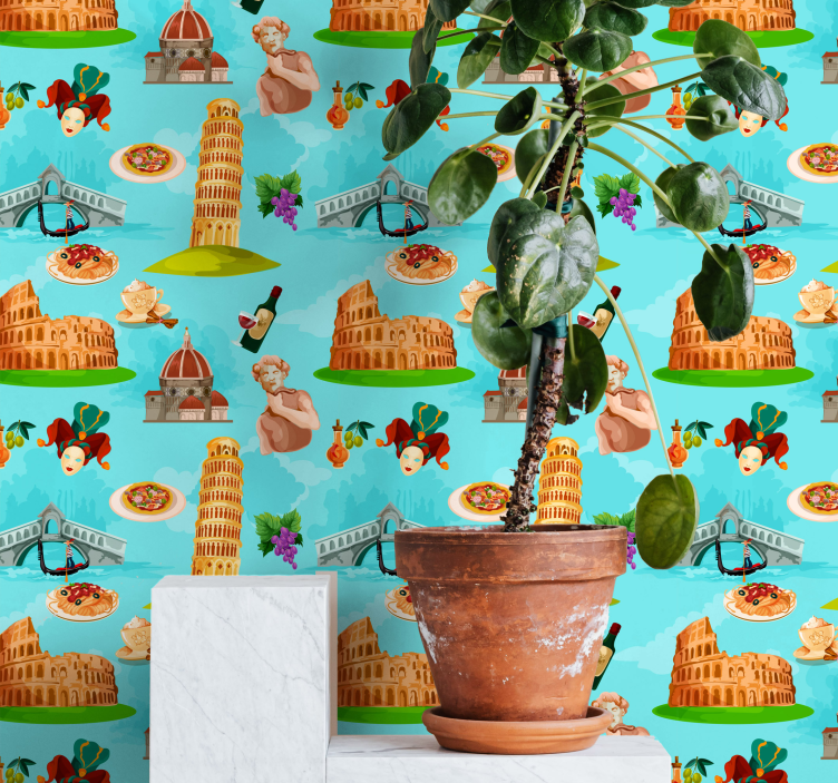 Tapeten Wohnzimmer Ikonen der italienischen städte - TenStickers