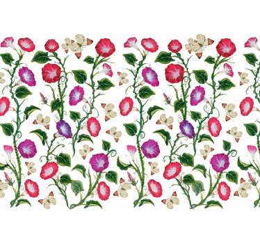 Blumentapete mit rosa und lila trompetenblüten - TenStickers