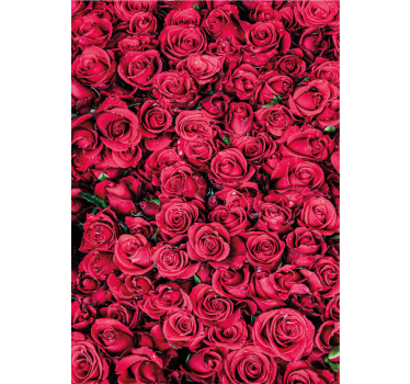 Blumentapete mit roten blumen und strukturiertem hintergrund - TenStickers
