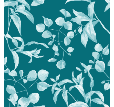 Blumentapete im blauen aquarelldesign - TenStickers