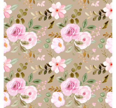 Blumentapete mit vintage beiger rosenstruktur - TenStickers