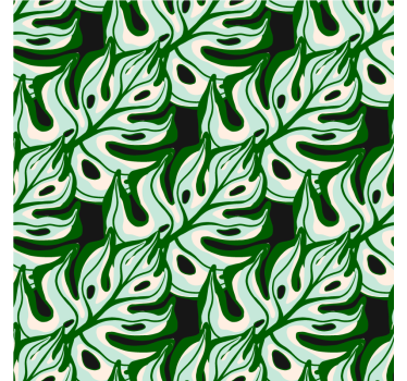 Blumentapete mit spritzigem schwarz-grünem blumenmuster - TenStickers