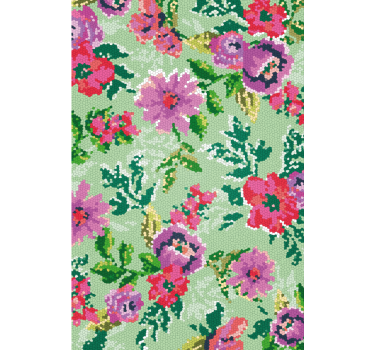 Blumentapete mosaik blumenmuster - TenStickers