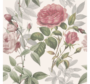 Blumentapete im rosenmuster - TenStickers