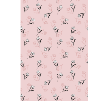 Blumentapete weiße lilien auf rosa hintergrund - TenStickers