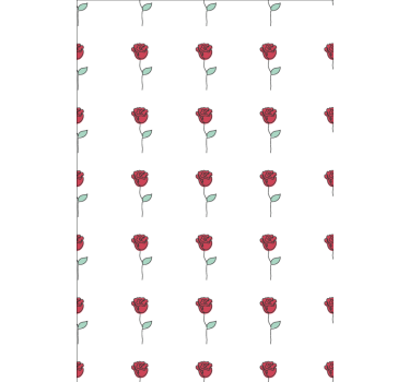 Blumentapete mit niedlichem roten rosen-linienmuster - TenStickers