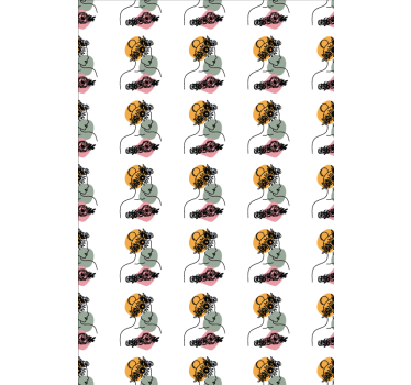 Blumentapete mit dem erstaunlichen blumenfrauengesicht - TenStickers