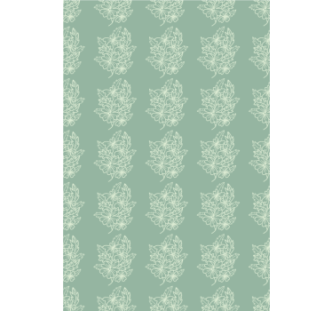 Blumentapete in grünem minimalistischen blumenmuster - TenStickers