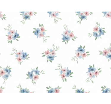 Blumentapete kleine blumen in aquarell (b0d4973643) - TenStickers