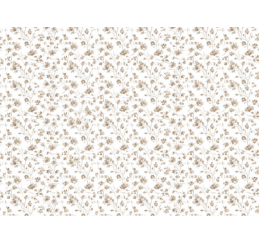 Blumentapete kleine blumen in brauner aquarellmalerei - TenStickers