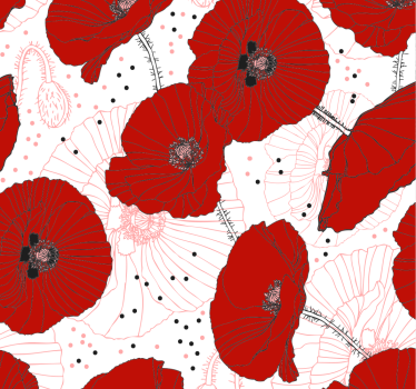 Roter Mohn Wandtapete - TenStickers