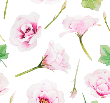Rosa Blumen Tapete - TenStickers