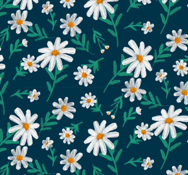 Blaue Tapete mit Gänseblümchen - TenStickers