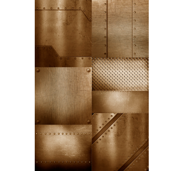 Tapete industriell platten mit metallischer struktur - TenStickers