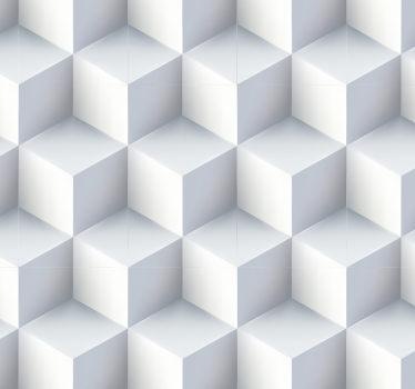 Weißes Würfelmuster 3D Tapete - TenStickers