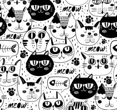 Tapete Katzen katzenkritzeleien - TenStickers