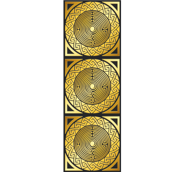 Tapete gelb labyrinthische symmetrie - TenStickers