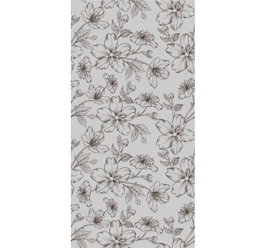 Blumentapete blumenskizze eleganz - TenStickers
