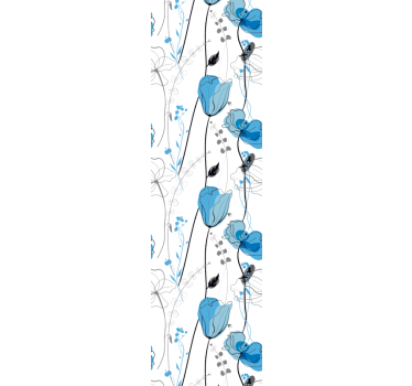 Blumentapete blaue florale eleganz - TenStickers