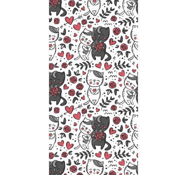 Tapete Katzen katzenhafte blumenfreude - TenStickers