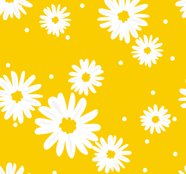 Tapete Blumen Gänseblümchen auf gelb - TenStickers