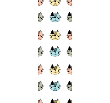 Tapete Katzen cartoon-katzengesichter - TenStickers