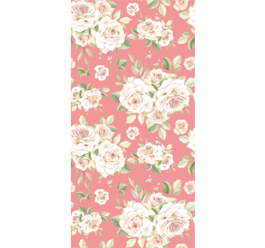 Blumentapete blumenmuster mit rosen - TenStickers