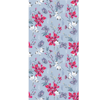 Blumentapete blumen-schmetterlings-design - TenStickers