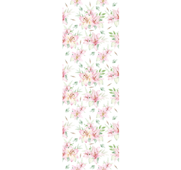 Blumentapete rosa und weißes muster - TenStickers