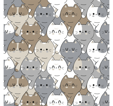 Kinderzimmer Tapete katzenillustration - TenStickers