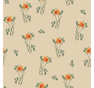 Tapeten Wohnzimmer orangene blume - TenStickers