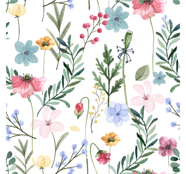 Tapeten Wohnzimmer blumen und pflanzen - TenStickers