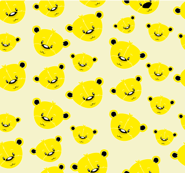 Tapete gelb süßes bärenmuster - TenStickers