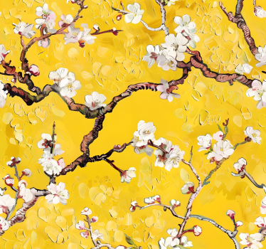 Tapete gelb blumenfrühlingsmuster - TenStickers