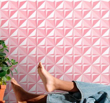 3D Tapete rosa geometrische formen - TenStickers