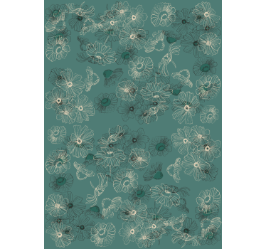 Blumentapete elegantes grünes design - TenStickers