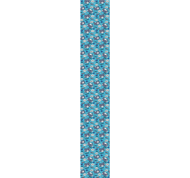 Tapete Katzen blaues muster - TenStickers