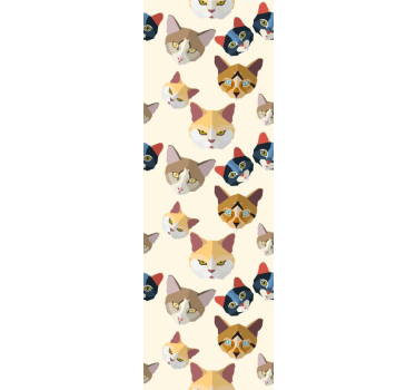 Tier Wandtapete Geometrische katzen - TenStickers