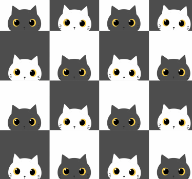 Tapete Katzen schachbrett-katzen - TenStickers