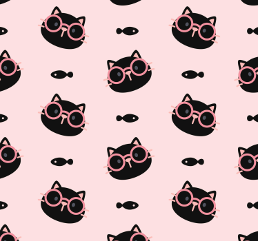 Tapete Katzen katzenbrillenmuster - TenStickers