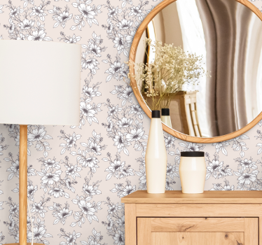 Blumentapete elegante beige komposition - TenStickers