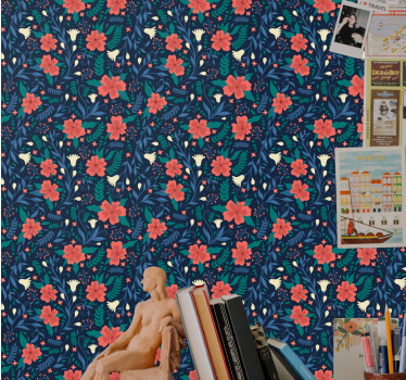 Blumentapete floraler botanischer druck - TenStickers